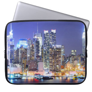 Manhattan Skyline at Night Laptop Sleeve