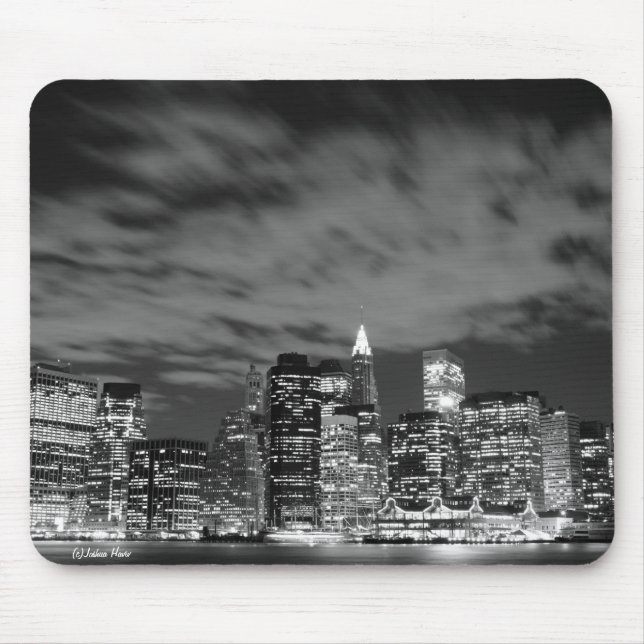 Manhattan skyline at Night Lights, NYC Mouse Mat (Front)