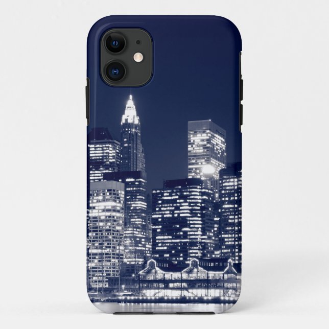 Manhattan Skyline At Night, New York City Case-Mate iPhone Case (Back)