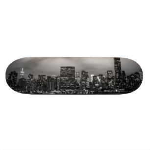 Manhattan Skyline at Night Skateboard