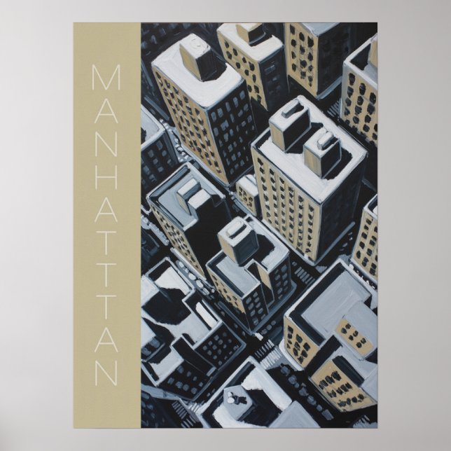 Manhattan Skyline Blocks Poster (Front)