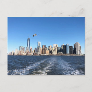Manhattan Skyline from Ferry, New York City Postcard