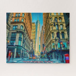 Manhattan Skyline New York.Christmas Greetings Jigsaw Puzzle