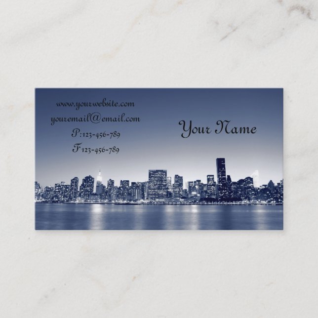 Manhattan Skyline, New York City Business Card (Front)