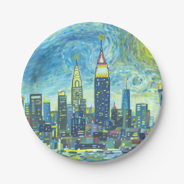 Manhattan skyline paper plate (Front)