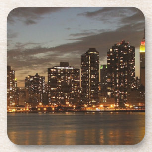 Manhattan Skyscrapers at Night Coaster