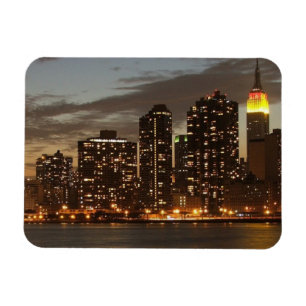 Manhattan Skyscrapers at Night Magnet