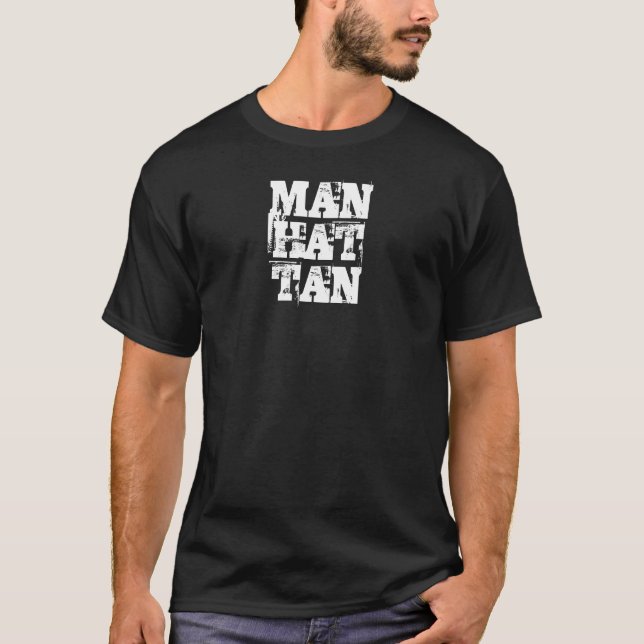 Manhattan Text New York City Nyc Classic Basic T-Shirt (Front)