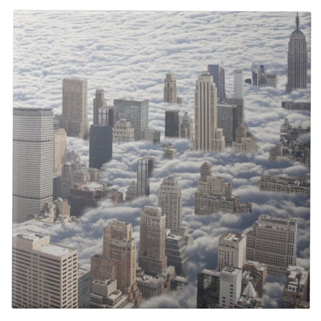Manhattan Under Cloudy Sky Tile (Front)