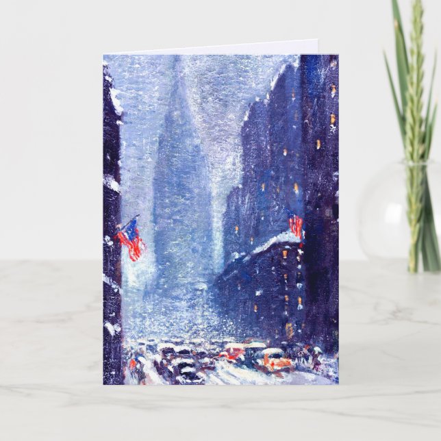 Manhattan Winter Scene. Christmas  Holiday Card (Front)