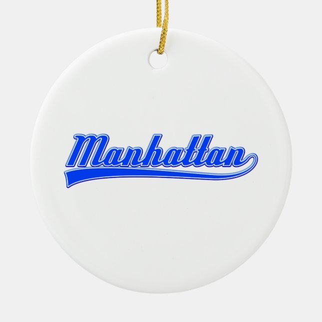 Manhattan With Swash Ceramic Tree Decoration (Front)