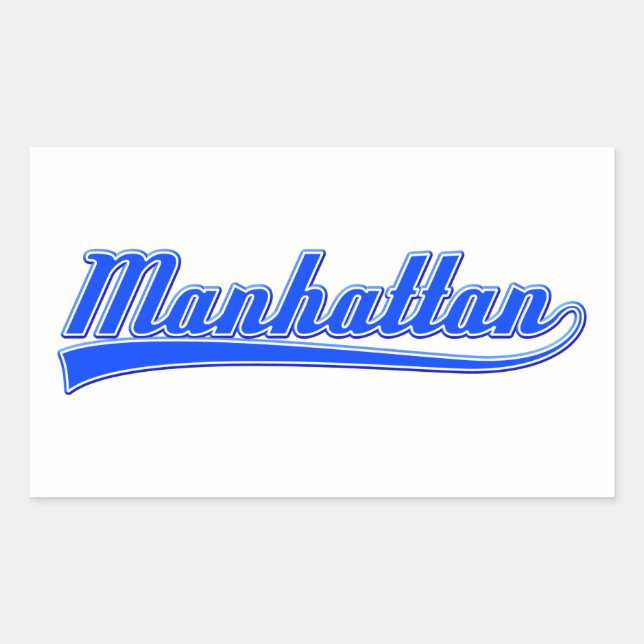 Manhattan With Swash Rectangular Sticker (Front)