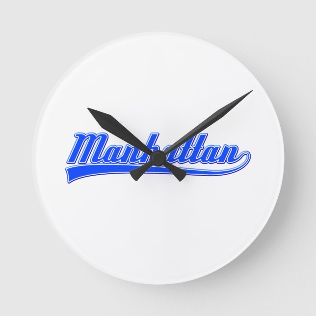 Manhattan With Swash Round Clock (Front)