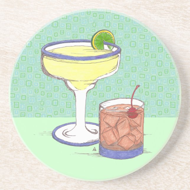 Manhattans & Margaritas | Customisable Coaster (Front)