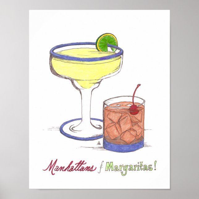 Manhattans & Margaritas | Customisable Poster (Front)