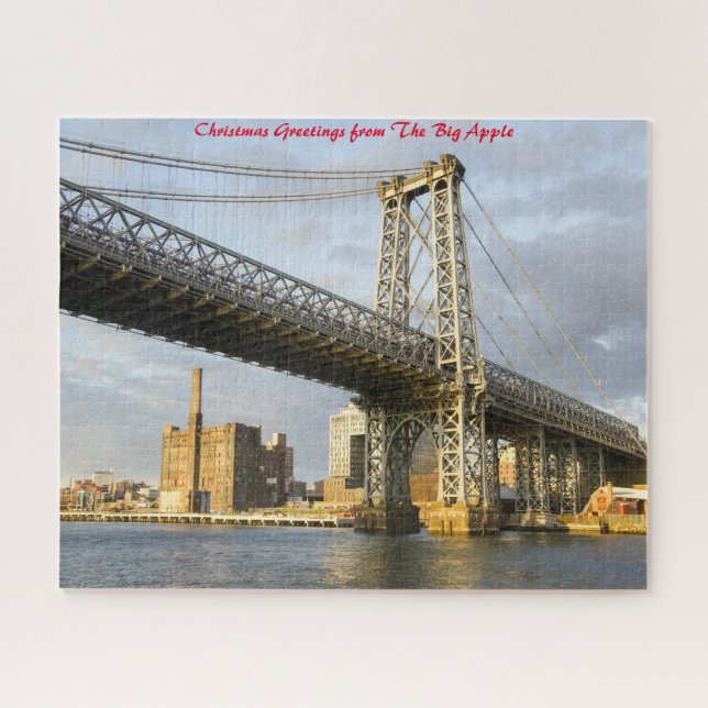 Manhatten Bridge New York.Christmas Greetings Jigsaw Puzzle (Horizontal)