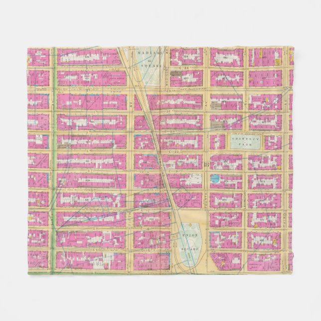 Manhatten, New York 12 Fleece Blanket (Front (Horizontal))