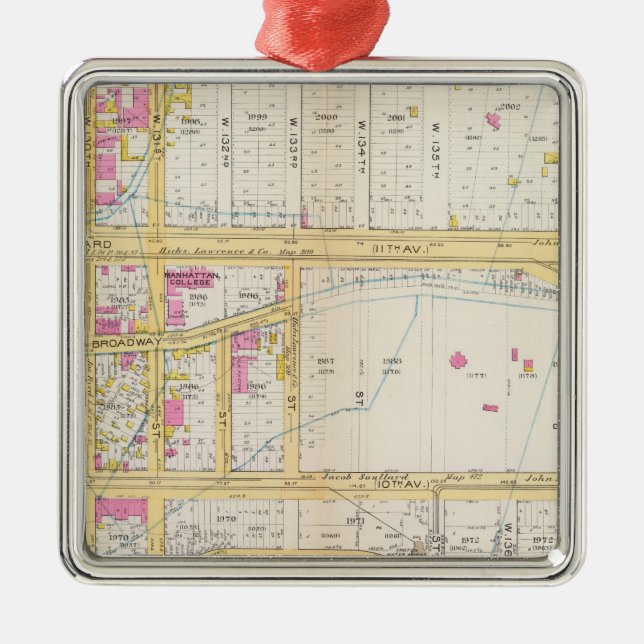 Manhatten, New York 6 Metal Tree Decoration (Front)