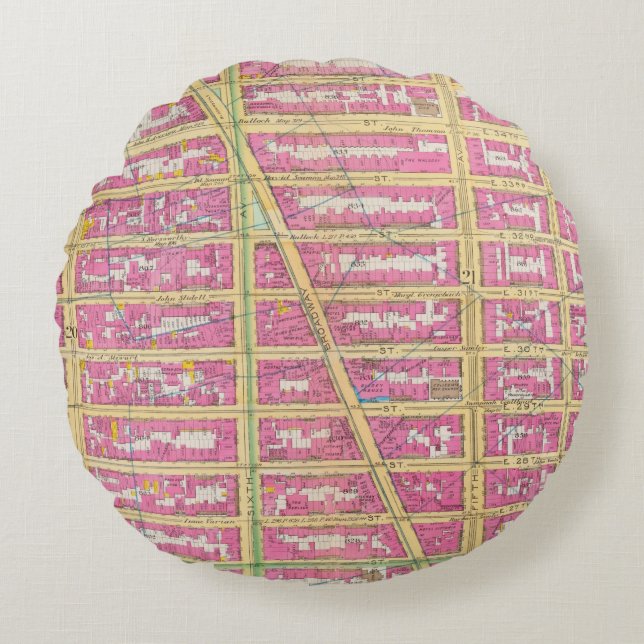Manhatten, New York 7 Round Cushion (Front)
