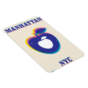 Manhatten NYC vintage 'Big Apple' Travel poster Magnet