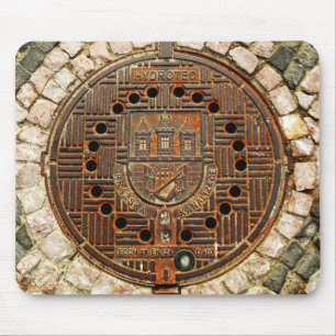 Manhole Cover 4 (Prague) Mouse Mat