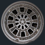Manhole Cover 6 Cm Round Badge<br><div class="desc">A picture of a Manhole Cover.</div>