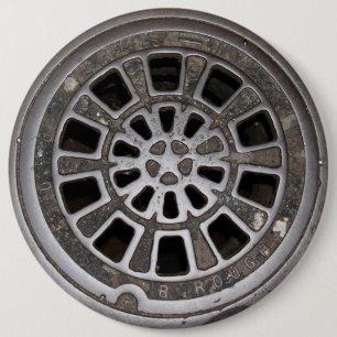Manhole Cover 6 Cm Round Badge