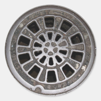 Manhole Cover Classic Round Sticker