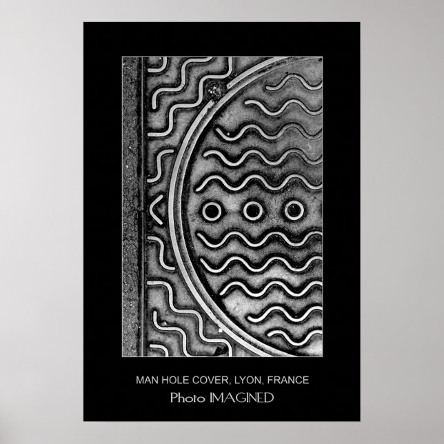 MANHOLE COVER, LYON, FRANCE POSTER (Front)