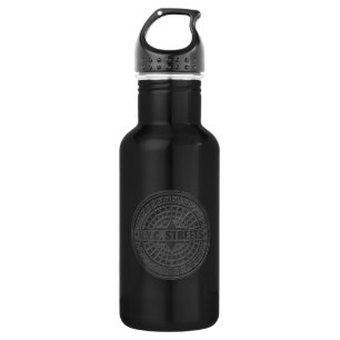 Manhole Covers Black Marble 532 Ml Water Bottle