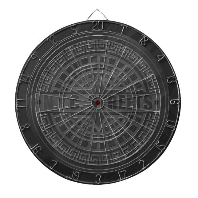 Manhole Covers Black Marble Dartboard (Front)