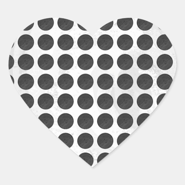Manhole Covers Black Marble Heart Sticker (Front)