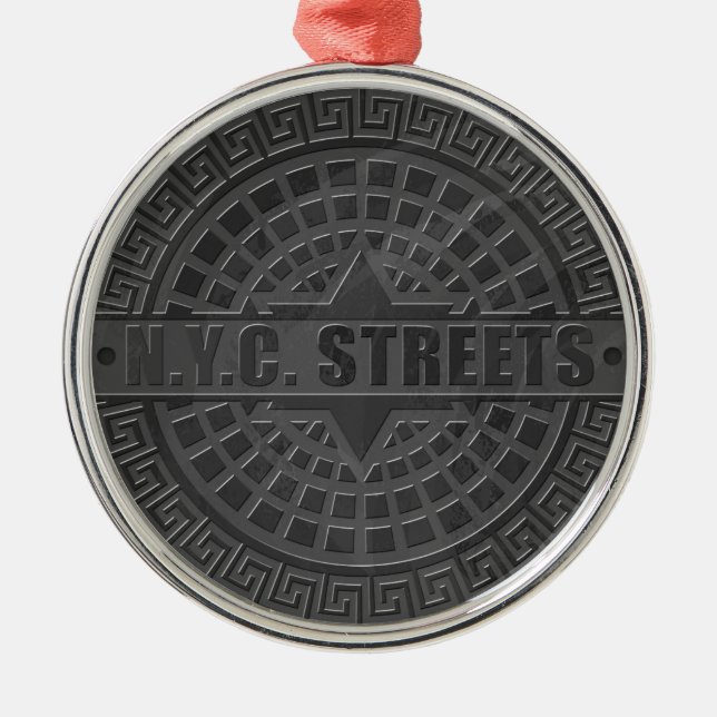 Manhole Covers Black Marble Metal Tree Decoration (Front)