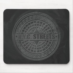 Manhole Covers Black Marble Mouse Mat