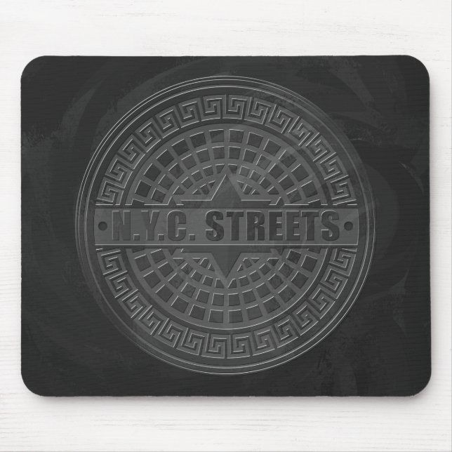 Manhole Covers Black Marble Mouse Mat (Front)