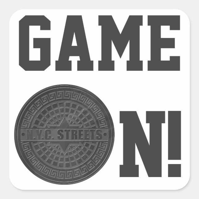 Manhole Covers Black Marble Square Sticker (Front)