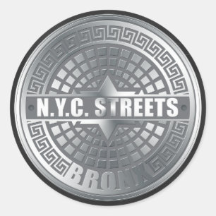 Manhole Covers Bronx Classic Round Sticker