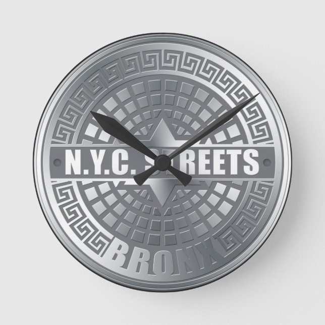 Manhole Covers Bronx Round Clock (Front)