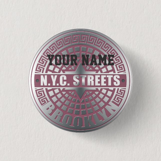 Manhole Covers Brooklyn 3 Cm Round Badge (Front)