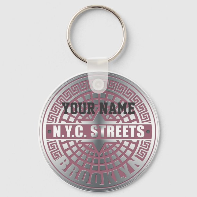 Manhole Covers Brooklyn Key Ring (Front)