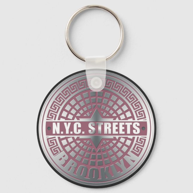 Manhole Covers Brooklyn Key Ring (Front)