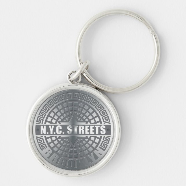 Manhole Covers Brooklyn Key Ring (Front)