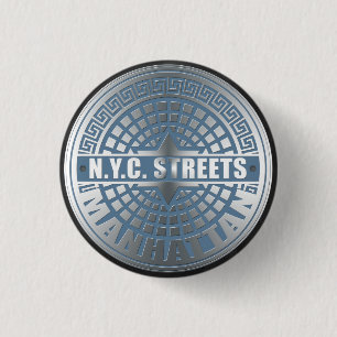 Manhole Covers Manhattan 3 Cm Round Badge