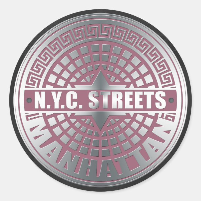 Manhole Covers Manhattan Classic Round Sticker (Front)