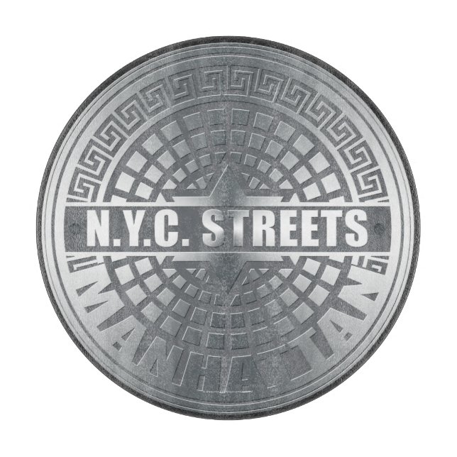 Manhole Covers Manhattan Cutting Board (Front)