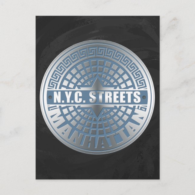 Manhole Covers Manhattan Postcard (Front)