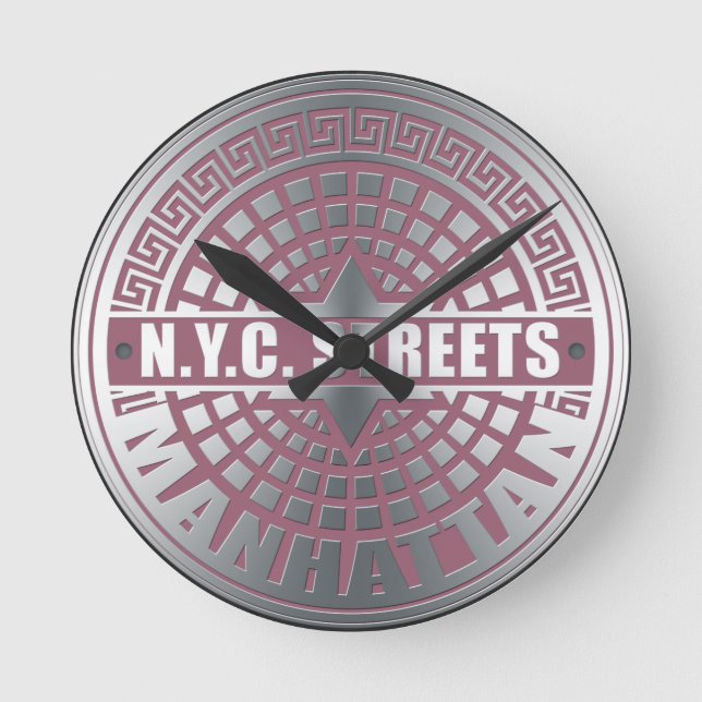 Manhole Covers Manhattan Round Clock (Front)