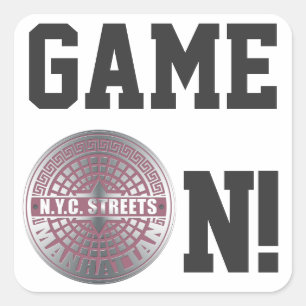 Manhole Covers Manhattan Square Sticker