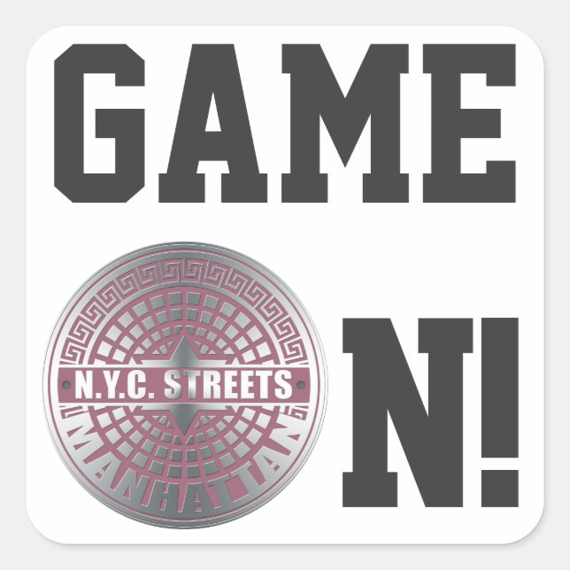 Manhole Covers Manhattan Square Sticker (Front)