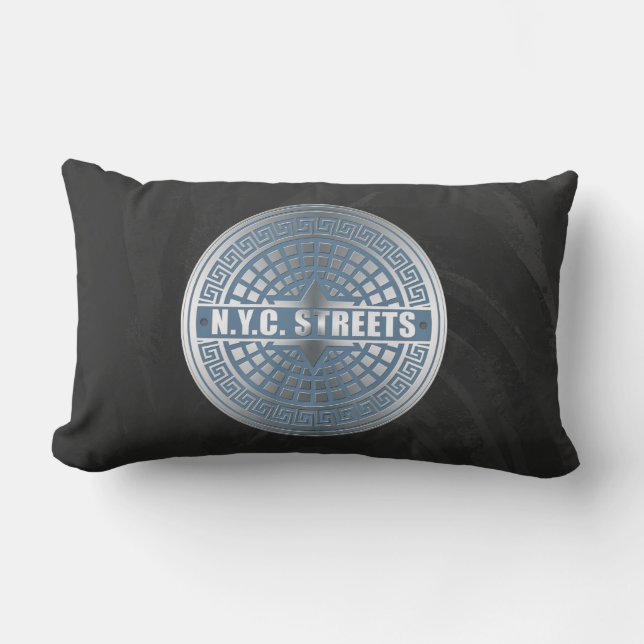 Manhole Covers NYC Lumbar Cushion (Front)